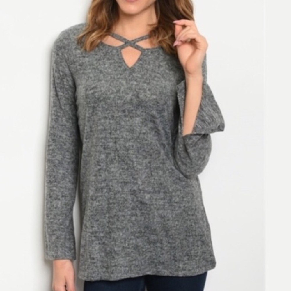 LAST ONE-SALE 🌟Comfy,🌟🍃grey🍃knit,🍃top,💐 - Picture 4 of 8